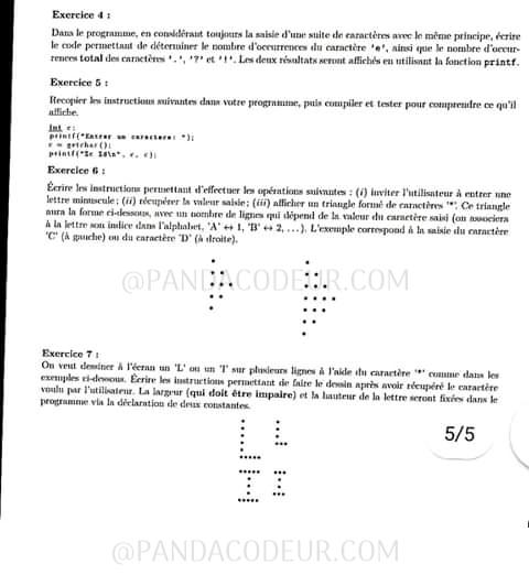 Pandacodeur exo 2 langage c univ du maroc